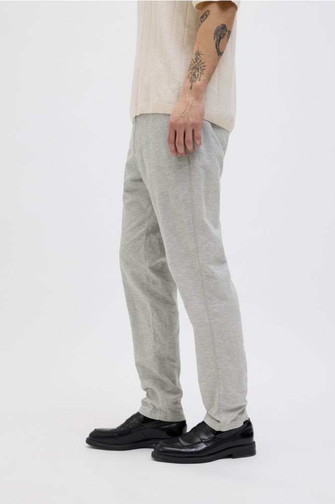 JPSTACE SUMMER LINEN BLEND CHINO PA 12248604 AGAVE GREEN/MELANGE